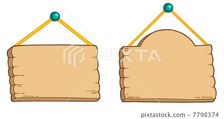 Hanging wooden signs Hanging wooden signs 7798374