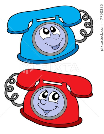Cute telephones vector illustration 7798386