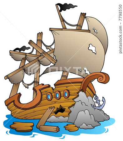 Shipwreck with rocks 7798550