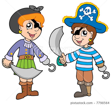 Pirate boy and girl - Stock Illustration [7798564] - PIXTA