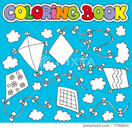 Coloring book with various kites Coloring book with various kites 7798641