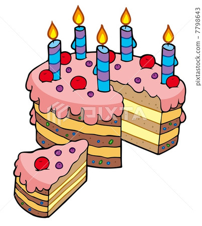 Cartoon sliced birthday cake Cartoon sliced birthday cake 7798643