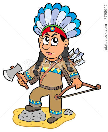 Indian boy with axe and bow Indian boy with axe and bow 7798645