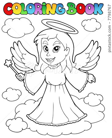 Coloring book angel theme image 1 7798767