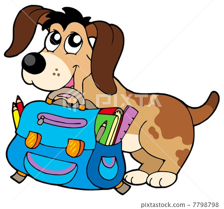 Dog with school bag Dog with school bag 7798798