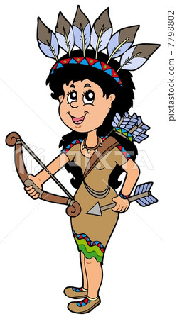 Cute Native American Indian girl Cute Native American Indian girl 7798802
