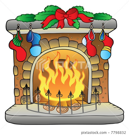 Christmas cartoon fireplace Christmas cartoon fireplace 7798832