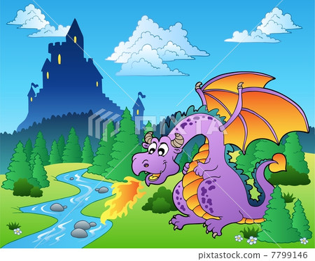 Fairy tale image with dragon 1 Fairy tale image with dragon 1 7799146
