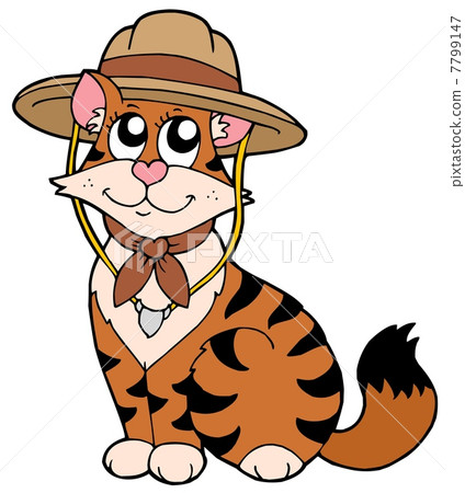 Cute cat in scout hat Cute cat in scout hat 7799147