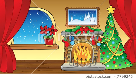 Christmas card with fireplace 2 Christmas card with fireplace 2 7799245