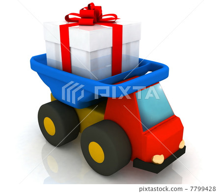 toy truck drives a gift 7799428