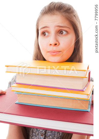 Teenager girl with books Teenager girl with books 7799956