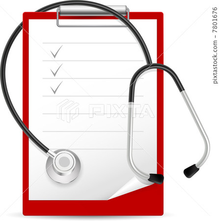 Realistic stethoscope and notes 7801676