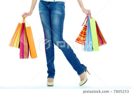 Female with paperbags Female with paperbags 7805253
