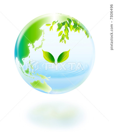 Earth Eco image Earth reflecting Futaba and water Earth Eco image Earth reflecting Futaba and water 7806496