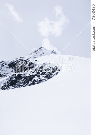 Snowed mountain summit and rocks in Himalaya 7808480
