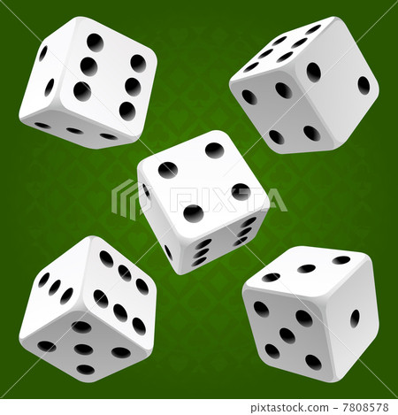 White rolling dice set. Vector icon 7808578