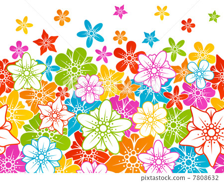 Floral horizontal seamless background 7808632