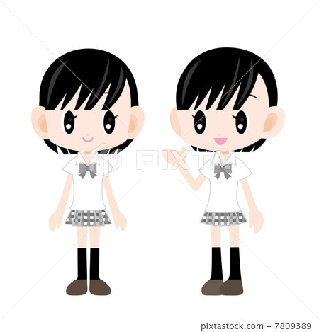 黑頭髮捷徑的高中學生 7809389