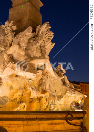 Four large river fountains ~ Navona square ~ (Italy - Rome) 7824982