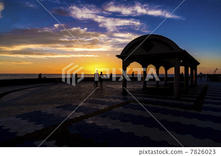 Miyagi Coast watching the setting sun in Chatan-cho, Okinawa 7826023