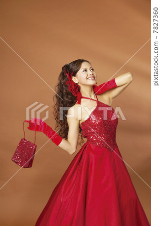 Young woman wearing Wedding Dress 7827360