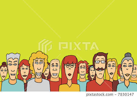 Crowd with copyspace / Happy people together Crowd with copyspace / Happy people together 7830147