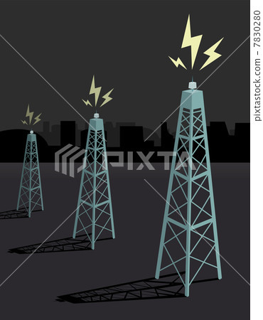 Antennas transmitting / Night boadcasting 7830280