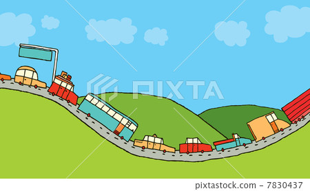 Cars queued in highway 7830437