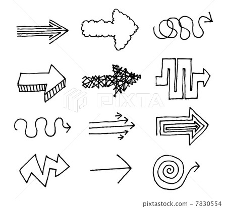 Hand drawn vector arrow set 7830554