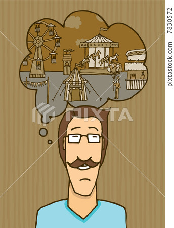 Melancholic guy thinking of carnival 7830572