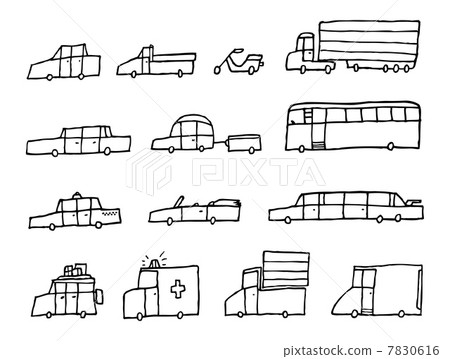 Cartoon cars / Funny transportation vehicles 7830616