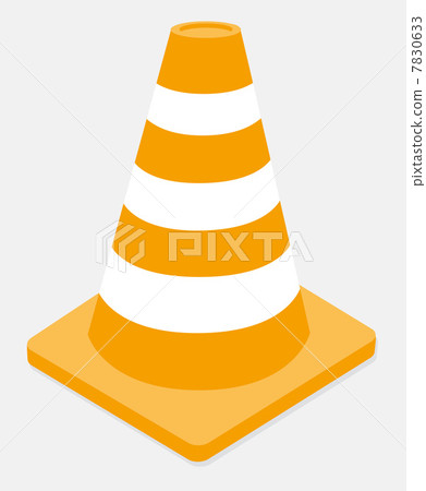 Orange and white striped traffic cone 7830633