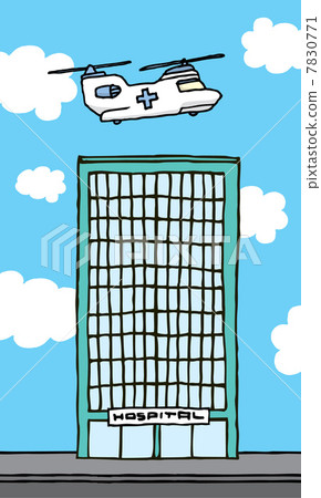Helicopter arriving / leaving hospital Helicopter arriving / leaving hospital 7830771