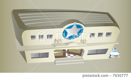 Police Station with police car Police Station with police car 7830777