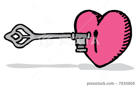 Key entering heart 7830808
