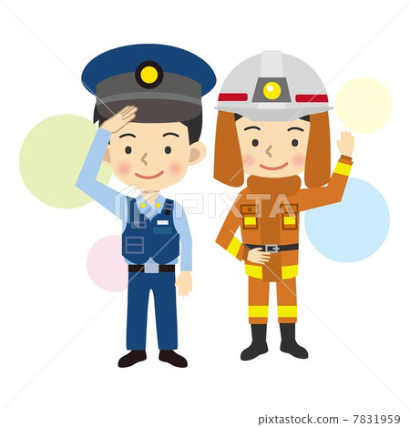 警察和消防員 7831959