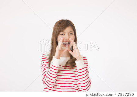 A woman cheering 7837280