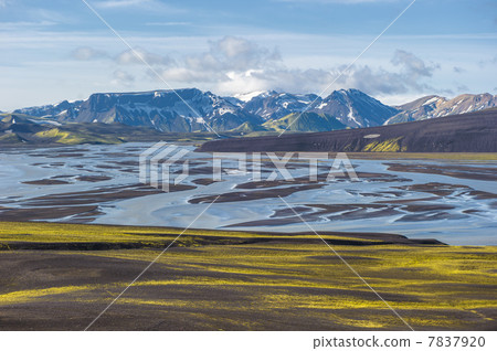 Tungnaa river, Landmannalaugar,.Tungnaa river, Landmannalaugar,. 7837920