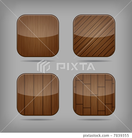 Vector wooden buttons set Vector wooden buttons set 7839355