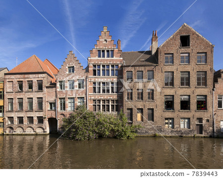 River channel and buildings River channel and buildings 7839443