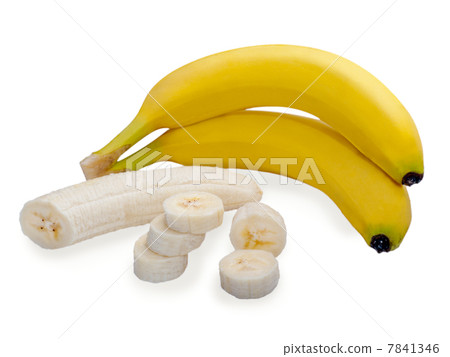 fresh bananas with pieces isolated on white background 7841346