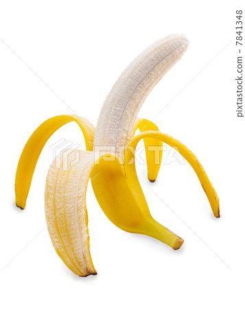 open banana isolated on white background 7841348