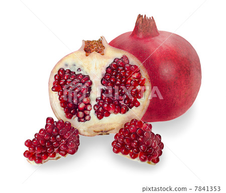 pomegranate fruits closeup isolated on white background 7841353