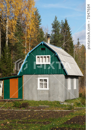 Wooden house in the village 7847684