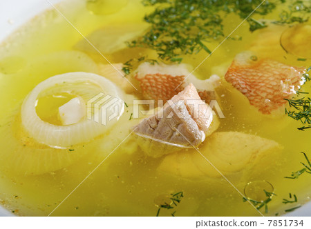 Ukha with sterlet , salmon . Ukha with sterlet , salmon . 7851734