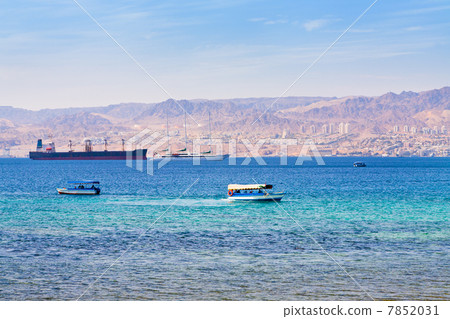 Aqaba gulf and view on Israel town Eilat Aqaba gulf and view on Israel town Eilat 7852031