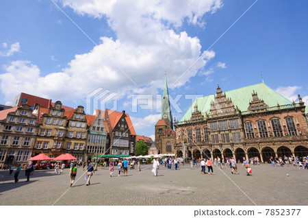 German world heritage Bremen city hall and brick building streets 7852377