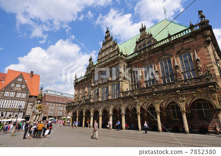German world heritage Bremen city hall and brick building streets 7852380