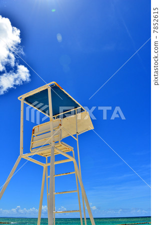 stock photo beach monitoring tower